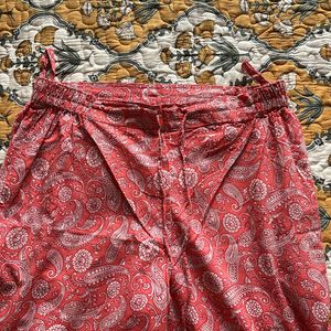 Paisley-Block Printed Pants