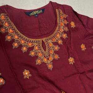 Viscose Rayon Embroidery Traditional Kurta