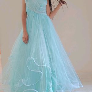 Sequence Cancan Blue Barbie gown