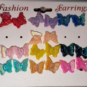 Beautiful Glittering Look Butterfly Earring #girls#women. Combo Of 5 Pair Of Earrings Just For Rs. 50