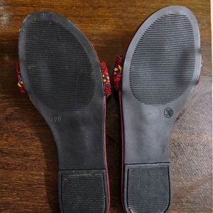 Maroon Designer Slippers. New And Tag Missing