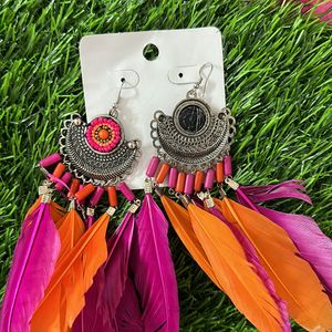 Colourful Feather Earrings