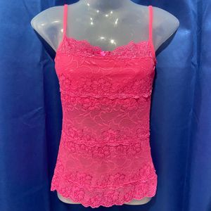 Pink Sheer Lace Camisole