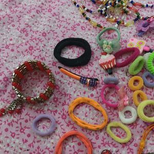 Girls Hair Clips and Necklace