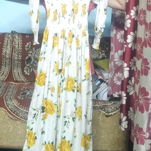 White Dress With Yellow Flowers