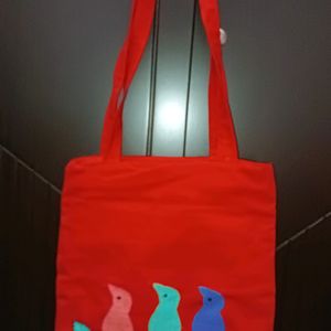 Red Canvas Tote Bag