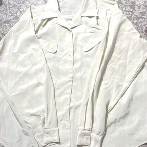 Off White Satin Shirt