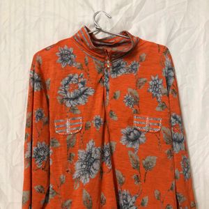 Floral Printed Orange Top