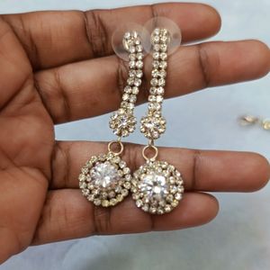 Imported Jewellery Set White Glittering Stone