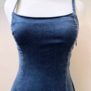 Fitted Denim H&m Dress