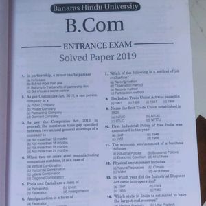 BHU...B.Com (Entrance Exam)Book