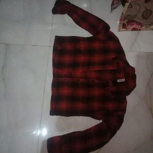 red nd black crop shirt for girls....