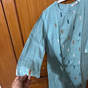 Round Neck Duck-Egg Blue Kurta