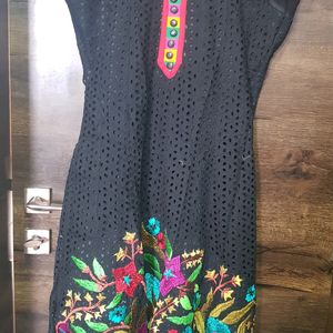 Black Designer Dress With Chudidar Dupatta