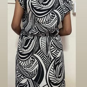 White And Black Patterned Dress