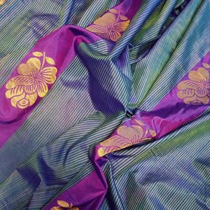 100% Pure Rose Motifs Mulberry Saree