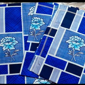 New Blue Floral Bedsheet With 2 Pillow Covers