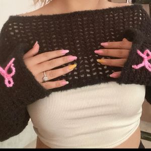 Mesh Crochet Bolero Shrug😁✅