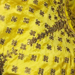 Haldi Ceremony Look Yellow Gown With Net Dupatta