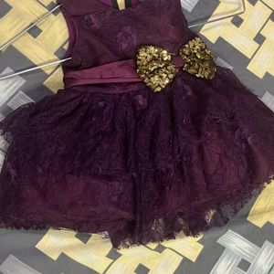 Purple Party Frock 3m-12 Months