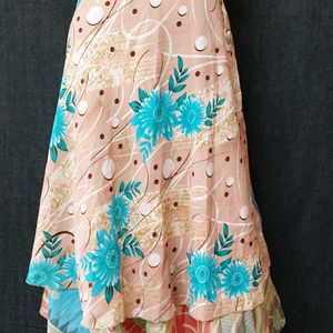 Vintage Jaipuri Silk Saree Wrap Skirt