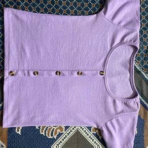 Stylish Front Button Top - Lavender