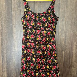 Styled Back Multicolour Sleeveless Frock