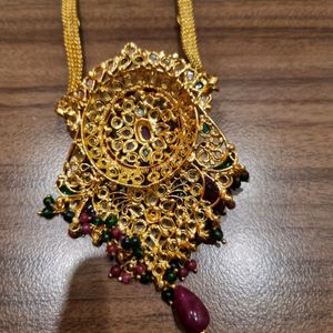 GOLD PLATED LONG RANI HAAR NECKLACE