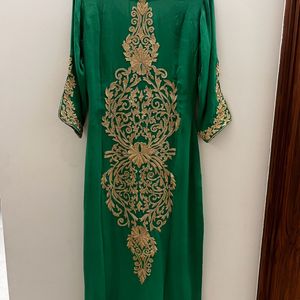 Green Embroidered Kurta Set