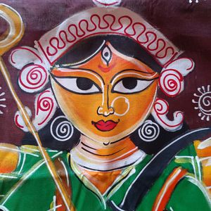 Hand Painted Durga Puja Bengali Saree