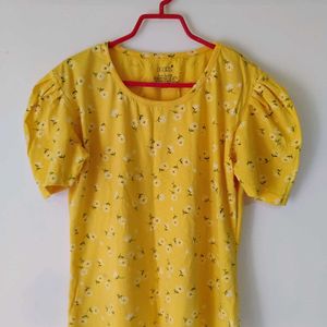 Yellow Regular Floral Top