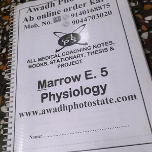 Physiology Marrow EDITION 5 Notes (NEET PG!!)🙌