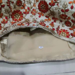 Padded Blouse Golden Colour With Embroidery