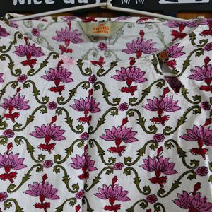 Anouk Flower Print Cotton Kurta