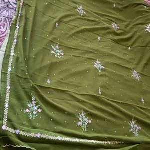 New Embroiderd Saree With Billouse