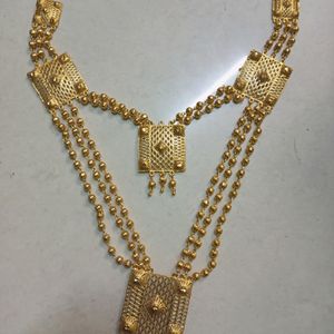 golden double necklace