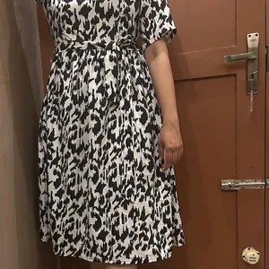 Printed Black And White Dress