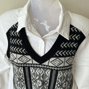 Korean Combined Shirt Sweater