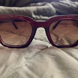 Brown Square Framed Sunglasses