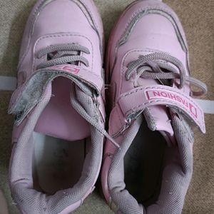 Girls Barbie Print Pink Shoes In 13 Number