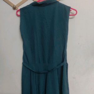 Green Flared Dress For Women