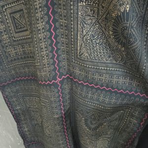 Kashmiri Print Black Kurta