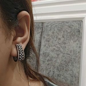 Earrings With Silver AD look