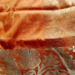 Art Silk Orange 🧡 Saree