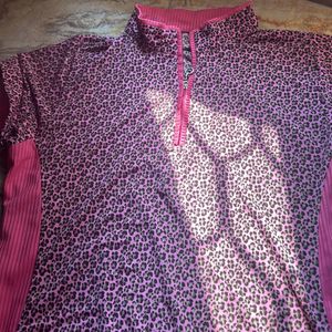 Sequin Pink Top Cheetah Print In Brownpink