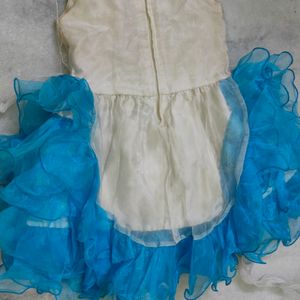 Blue Ruffle Organza Dress