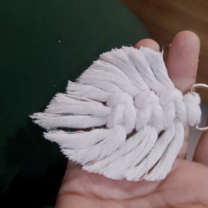 Combo Of Macrame Coaster Feather Keychains