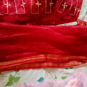 Red Lengha With Dupatta