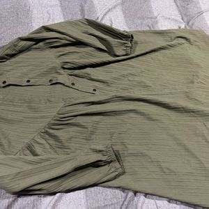 Green A Line Shirt Dress