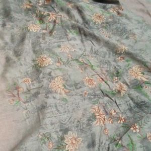 Flowers Print Saree Without Blouse